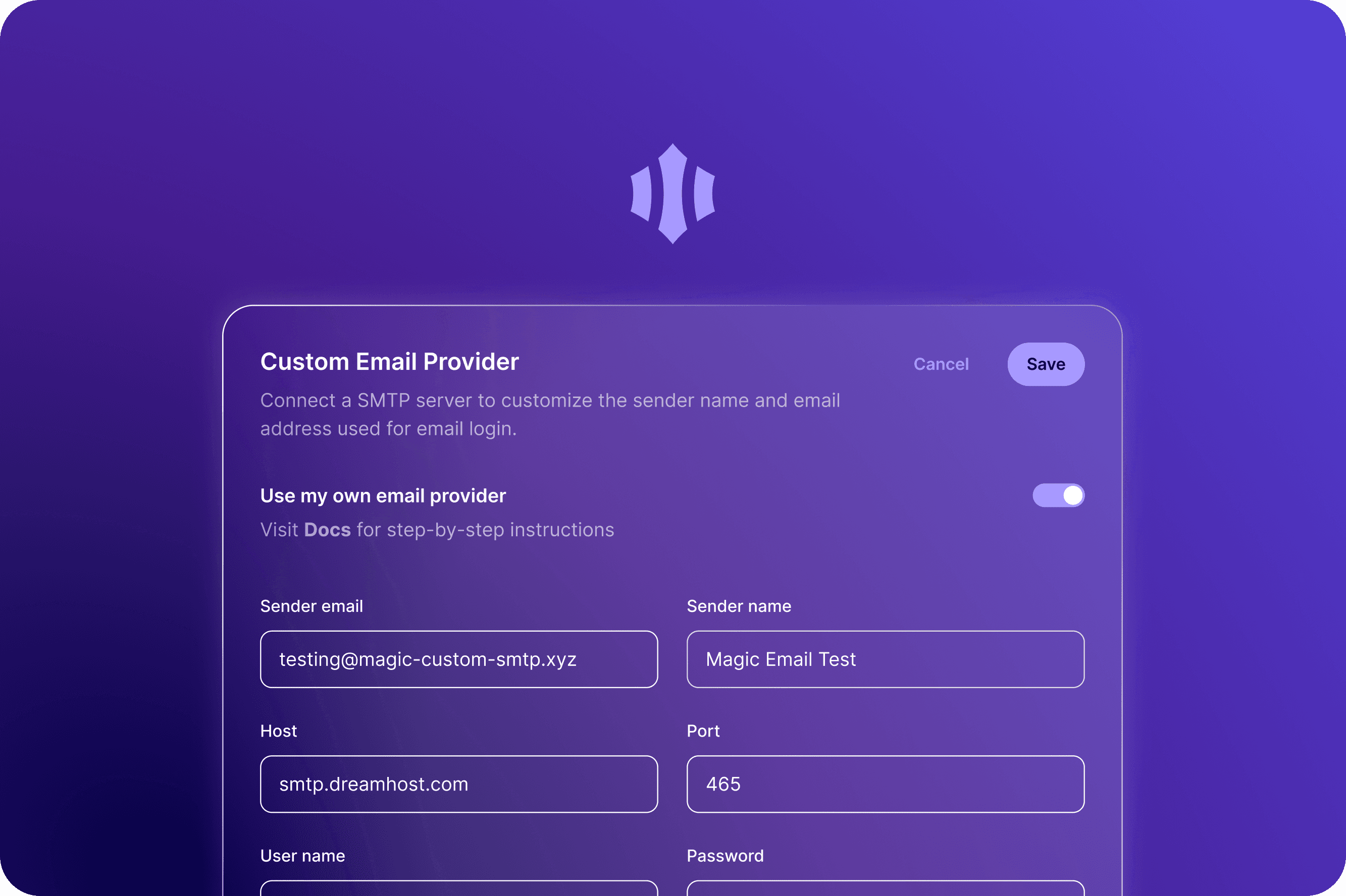 Custom Email Provider